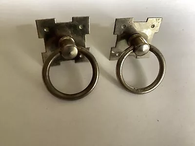 Great Pair Of Stainless Steel Vintage Drop Cabinet Ring Pulls . • $16.50
