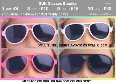 UK Seller.  7cm Doll Sunglasses Aviator   Our Generation American Girl Baby Born • £4