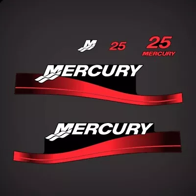 Outboard Motor Decals For Mercury 25hp Top Cover With M Domed Sticker • $28.50