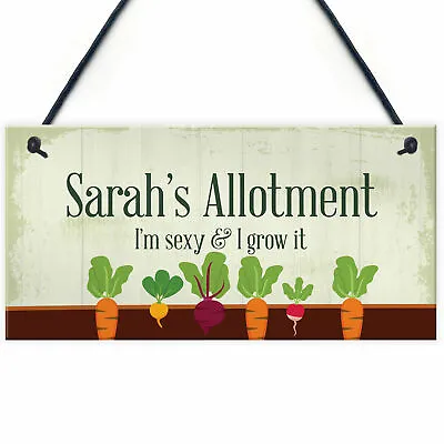 £5.99 • Buy Personalised Funny Allotment Sign Gift For Gardener Garden Shed Greenhouse Sign