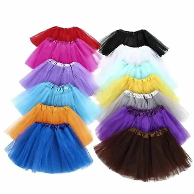 Baby Girl Tutu Kids Dance Skirt 3 Layers Tulle Tutu Ball Gown Pettiskirts • £10.60