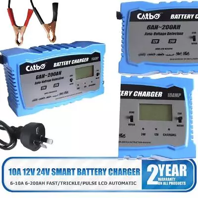 10A 7A 6A Car Boat Deep Cycle Smart Battery Charger 12V/24V Automatic Durable • $59.99