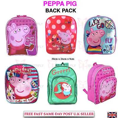 Kids Child Girls Boys Peppa Pig George Backpack School Lunch Rucksack PE Bag  • £4.95