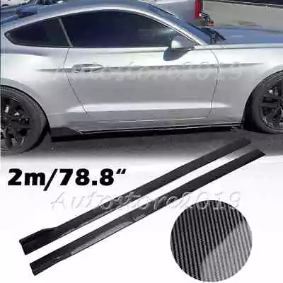 For Mustang GT 2015-21 78.7'' Side Skirt Splitter Extension Lip Carbon Fiber • $62.95