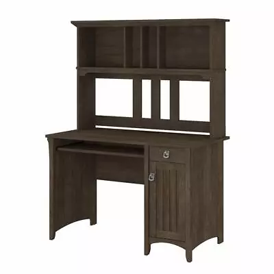 Pemberly Row Small Computer Desk With Hutch In Ash Brown - Engineered Wood • $360.77