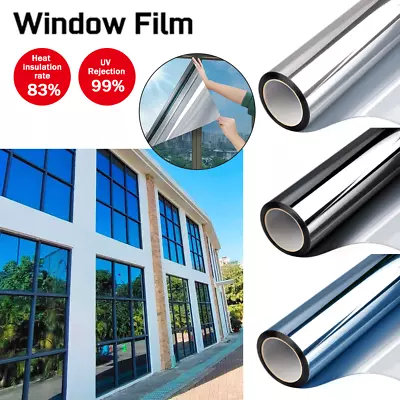 Updated Mirror Reflective One Way Mirror Window Film Privacy Glass Solar Tint UK • £8.59