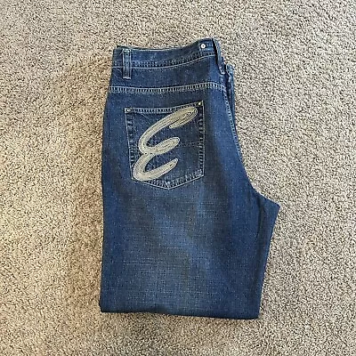 Vintage Enyce Jeans Mens 40x34 Blue Wide Leg Baggy Y2K 90s Skater Hip Hop Loose • $30.14