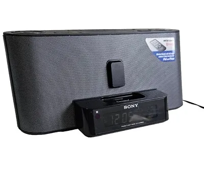 SONY Dream Machine ICF-C1IPMK2 Alarm Clock Radio FM/AM IPhone IPod Dock Bx5 • £12.99