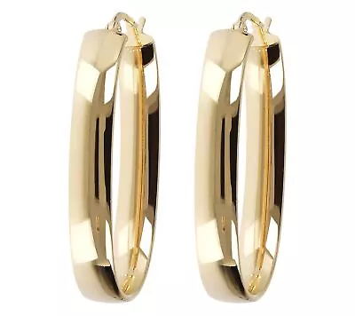 Veronese Sterling Silver Goldclad Oval Elongated Hoop Earrings. 1-1/2  • $50.99