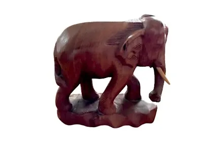 Vintage Hand Carved Wooden Elephant - 6  • $18.99