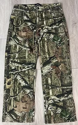 Mossy Oak Hunting Pants Mens 34x30 Camo Break-Up Infinity Hardwood Jeans Y2K EUC • $20