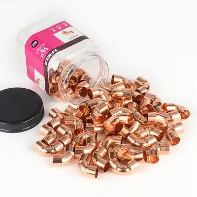 Pro 50 Pack EFIELD 1/2  C X C 90 Degree Elbow  Copper Solder Fittings No Lead • $29.98