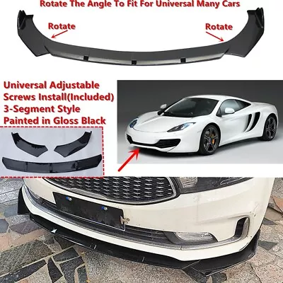 Add-on Universal For McLaren MP4-12C 2012-2014 Front Bumper Lip Splitter Spoiler • $69.99