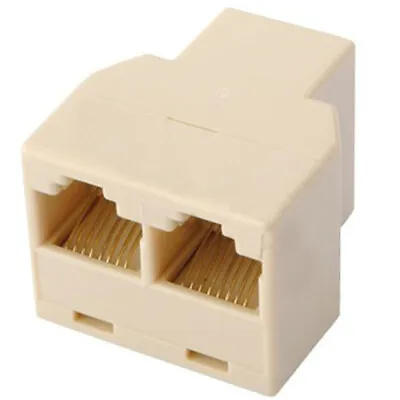 RJ45 Ethernet Splitter Adapter LAN Network CAT5E Y 3 Ports Coupler Cable Joiner • £2.45