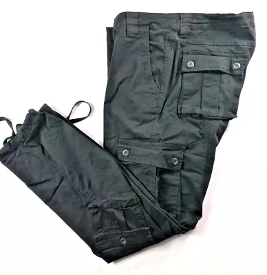 Match & Matchstick Cargo Pants 44x32 Relaxed Fit Black Cotton Twill • $25.31