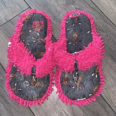 Women Flip Flop Slippers Lazy One Moose Size L/XL 5-9 Pink Fluffy Worn Once! • $10