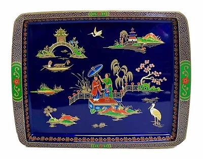 Vintage Daher Ware Metal Tea Tray 17.5  X 13.75  Asian Themed Made In England • $12.25