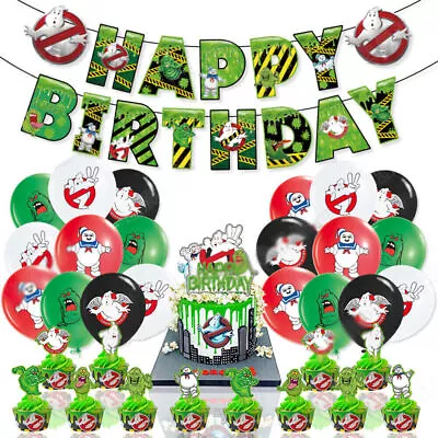 The Ghostbusters Balloons Birthday Party Supplies Kit Banners Cake Decorations • $19.39