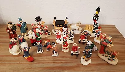 Lot Of 20 Christmas Village Winter Scene People Figurines And Ornaments • $27.99