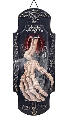 Skeleton Hand With Horrible Sounds LED Red Light White Smokes Door Handle Prop • $25