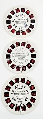 Vintage Viewmaster 1976 Frankenstein Reels Slides Lot Of 3 Classic Horror Scenes • $40