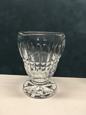 Waterford Crystal Footed Vase Vertical Horizontal Cuts 5 1/8” Signed • $45