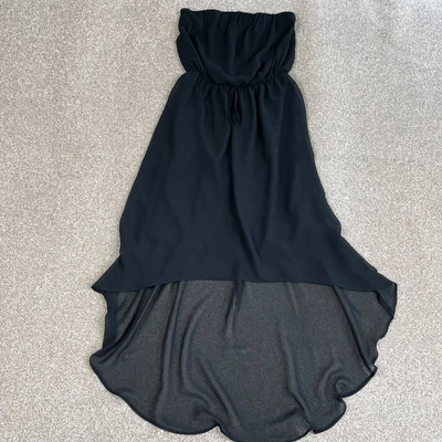 £5.50 • Buy New Look Dress Womens Size 8 Black High Low Maxi Strapless Chiffon Floaty
