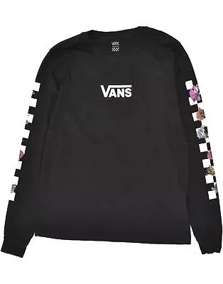 VANS Womens Graphic Top Long Sleeve UK 14 Medium Black Cotton BE13 • £14.07