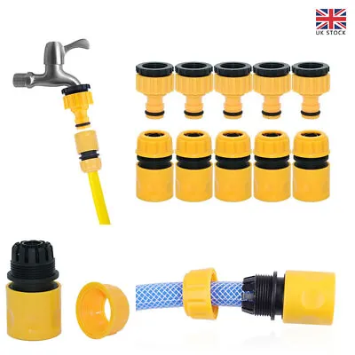 10Pcs/Set Garden Car Water Hose Pipe Tap Adapter Connector&Fitting Hosepipe UK • £6.66