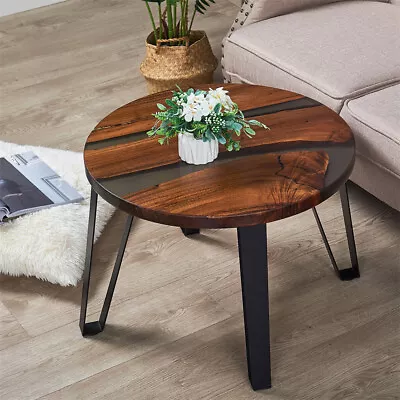 Resin Round Side Table Epoxy End Table Coffee Table Mid Century Modern Decor • $118.99