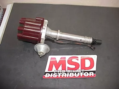 MSD 8361 Pro Billet Chevy Distributor Mag Pickup Vacuum Advance & Red Cap MINT • $265