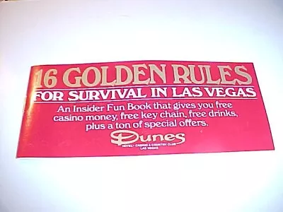 Dunes Las Vegas Casino Country Club Hotel  Fun Coupon Book • $35