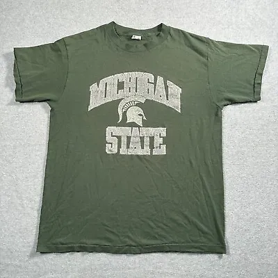 Vintage 80s Michigan State Spartans Champion Men’s T-Shirt MSU Size XL USA Made • $40