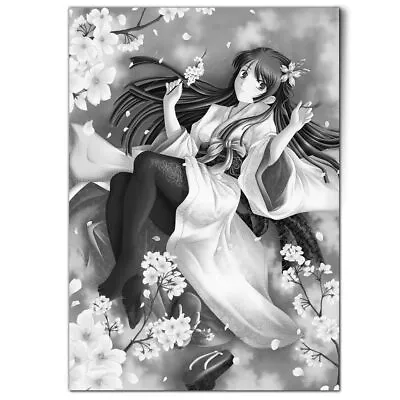 A1 - BW - Kimono Anime Girl Japanese Poster 59.4x84.1cm180gsm Print #38764 • £10.99