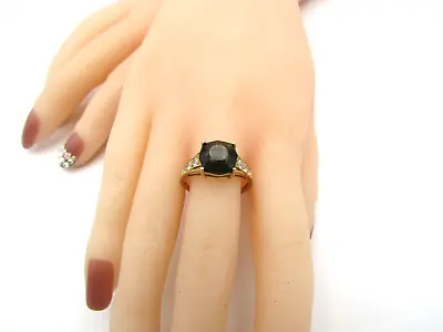 10mm MOLDAVITE & WHITE TOPAZ 10k Gold Ring NWOT Size 9  2.9 Grams RG3 • $189.99