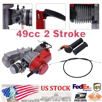 2 Stroke HP Racing Engine Motor 49cc 47cc 50cc Pocket/Quad/Dirt Bike Pull Start • $71.25