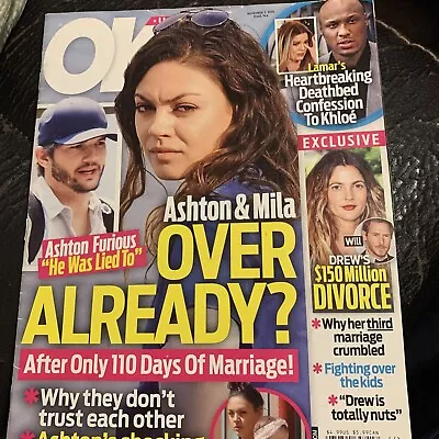 OK! Magazine Nov 2 2015 Mila Kunis Ashton Kutcher Drew Barrymore Kristen Stewart • £6.23