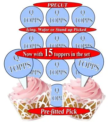 £2 • Buy 15 Personalised Company Business Or Any Logo Party Event Cupcake Toppers 2 Sizes