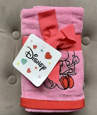 Disney Mickey & Minnie Mouse On Swing 2 Pink Cotton Hand Towel Love 16 X 28 NEW • $29.99
