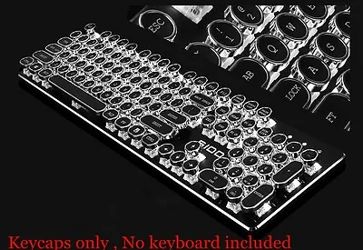 108 Keys Round ABS Steampunk Antique Typewriter Keycaps For Mechanical Keyboard • $32.99