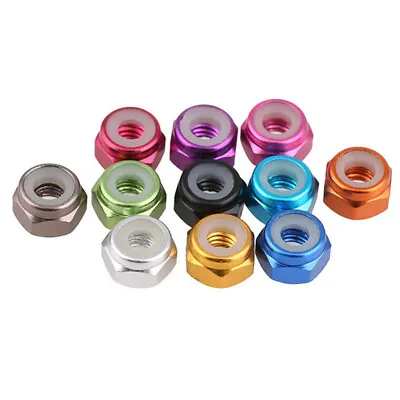 10/20pcs M2 M3 M4 M5 M6 M8 Nylon Insert Self-Lock Nuts Hex Lock Nut Aluminum Nut • $7.21