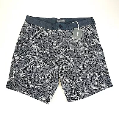 Michael Bastian Navy Cotton Tropical Banana Leaf Print Shorts Mens 36 NWT • $8.99