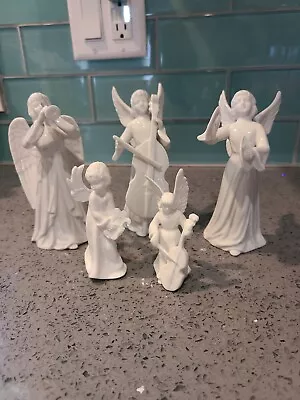 Lot Of 5 Christmas Ornaments: Angels With Musical Instruments Various Sizes • $29.70