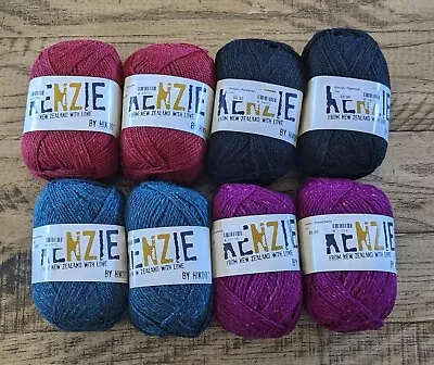 8 Skeins Kenzie By Hikoo Yarn New Zealand. Merino Nylon Angora Alpaca. (2Z) • $24