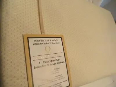 Veratex Ardmore Combed Cotton Queen Sheet Set Ivory New • $199.99