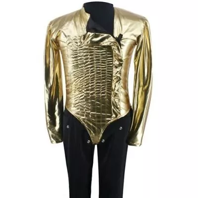 HOT MJ Michael Jackson Classic BAD Dangerous Jam Golden Body Suit Costume  • $42.42