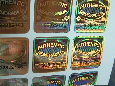 Memorabilia Hologram Security Labels Stickers 20mm X 1000 Serials VOID Tamper  • £65