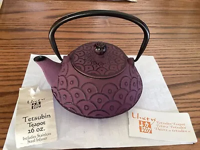 Japanese Tetsubin Cast Iron Teapot With Stainless Steel Infuser 26 Oz. • £19.28