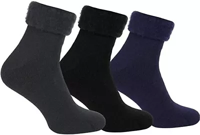 £16.99 • Buy 3 Pairs Men Bed Socks Lounge Thick Warm Winter Cosy Feet Brushed Thermal