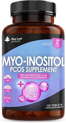 Myo-Inositol PCOS Supplement - Myo Inositol Tablets + Folic Acid B12 & Chromium • £18.70